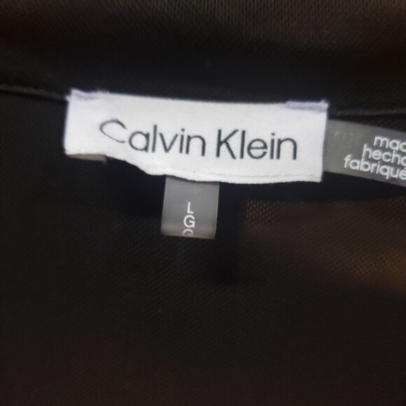 CALVIN KLEIN WOMEN'S BLACK SHEER BUTTON SHIRT SZ L
LONG SHEER SLEEVES - Picture 2 of 6